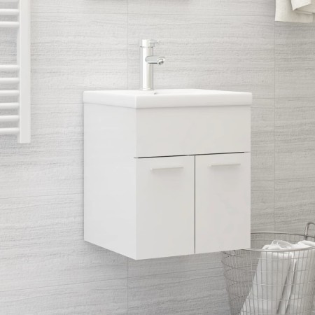 Waschbeckenunterschrank aus glänzend weißem Sperrholz, 41 x 38,5 x 46 cm von vidaXL, Badezimmermöbel - Ref: Foro24-804644, Pr...