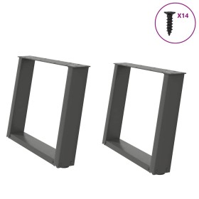 Patas para mesa de centro en forma de U 2 uds antracita acero by , Table legs - Ref: Foro24-4012770, Price: 75,55 €, Discount: %