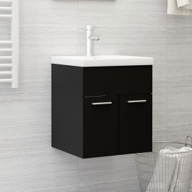 Black plywood bathroom cabinet 41x38.5x46 cm by vidaXL, Bathroom furniture - Ref: Foro24-804639, Price: 35,32 €, Discount: %