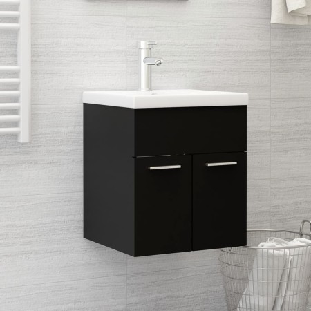 Waschbeckenschrank aus Sperrholz schwarz 41x38,5x46 cm von vidaXL, Badezimmermöbel - Ref: Foro24-804639, Preis: 35,32 €, Raba...