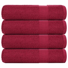 Toallas de ducha 4 uds 100% algodón burdeos 70x140 cm 360 gsm de , Toallas - Ref: Foro24-136738, Precio: 36,86 €, Descuento: %