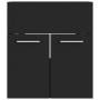Armario para lavabo madera contrachapada negro 41x38,5x46 cm