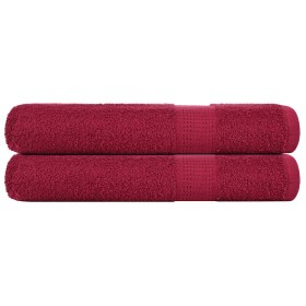 Toallas 2 uds 100% algodón burdeos 100x200 cm 600 gsm de , Toallas - Ref: Foro24-136746, Precio: 40,54 €, Descuento: %