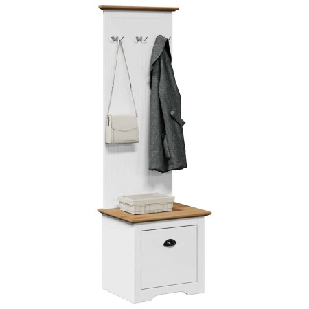 Mueble de entrada con ganchos BODO blanco y marrón 50x40x157 cm von , Bänke für Hallen und Lager - Ref: Foro24-4016873, Preis...