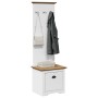 Mueble de entrada con ganchos BODO blanco y marrón 50x40x157 cm von , Bänke für Hallen und Lager - Ref: Foro24-4016873, Preis...