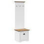Mueble de entrada con ganchos BODO blanco y marrón 50x40x157 cm von , Bänke für Hallen und Lager - Ref: Foro24-4016873, Preis...