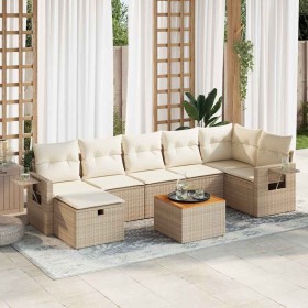 Set de sofás de jardín y cojines 8 piezas ratán sintético beige de , Conjuntos de jardín - Ref: Foro24-3325824, Precio: 562,0...