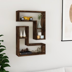 Estantes pared 2 uds madera contrachapada roble humo 50x15x50cm by , Shelves and shelves - Ref: Foro24-826641, Price: 27,15 €...