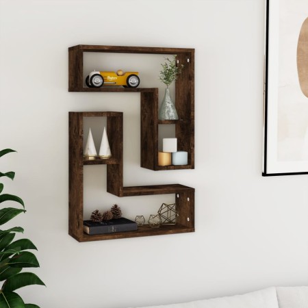 Estantes pared 2 uds madera contrachapada roble humo 50x15x50cm by , Shelves and shelves - Ref: Foro24-826641, Price: 27,15 €...