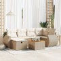 Set sofás de jardín 7 piezas y cojines ratán sintético beige de , Conjuntos de jardín - Ref: Foro24-3325845, Precio: 533,21 €...