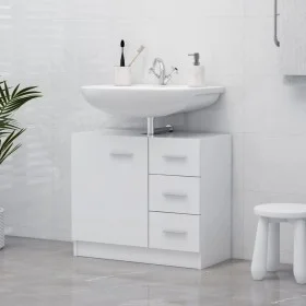 White plywood sink cabinet 63x30x54 cm by vidaXL, Bathroom furniture - Ref: Foro24-804184, Price: 69,03 €, Discount: %