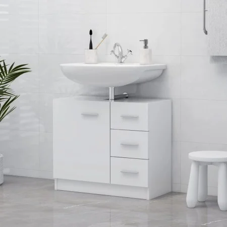 Waschbeckenschrank aus weißem Sperrholz, 63 x 30 x 54 cm von vidaXL, Badezimmermöbel - Ref: Foro24-804184, Preis: 69,03 €, Ra...