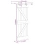 Puerta corredera con herrajes madera maciza de pino 70x210 cm von , Türen - Ref: Foro24-3332628, Preis: 178,56 €, Rabatt: %