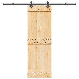 Puerta corredera con herrajes madera maciza de pino 70x210 cm by , Doors - Ref: Foro24-3332682, Price: 180,90 €, Discount: %