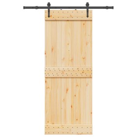 Puerta corredera con herrajes madera maciza de pino 80x210 cm by , Doors - Ref: Foro24-3332689, Price: 173,71 €, Discount: %