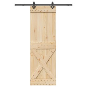 Puerta corredera con herrajes madera maciza de pino 70x210 cm by , Doors - Ref: Foro24-3332772, Price: 170,07 €, Discount: %