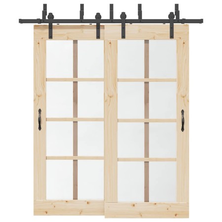 Kit de herrajes para puertas correderas acero negro 200 cm von , Türartikel - Ref: Foro24-3295722, Preis: 135,29 €, Rabatt: %