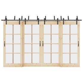 Kit de herrajes para puertas correderas acero negro 366 cm von , Türartikel - Ref: Foro24-3295741, Preis: 235,51 €, Rabatt: %