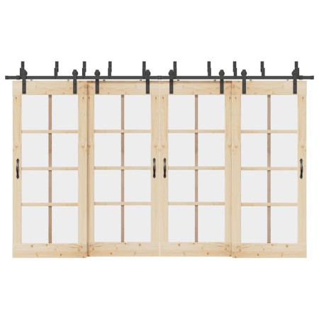 Kit de herrajes para puertas correderas acero negro 366 cm von , Türartikel - Ref: Foro24-3295741, Preis: 235,51 €, Rabatt: %