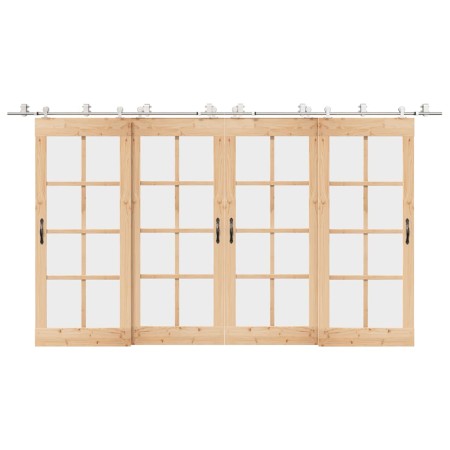 Kit de herrajes para puerta corredera 200 cm acero plateado von , Türartikel - Ref: Foro24-3295762, Preis: 256,34 €, Rabatt: %