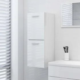 Armario de baño madera contrachapada blanco brillo 30x30x80 cm de vidaXL, Muebles de baño - Ref: Foro24-804994, Precio: 53,93...