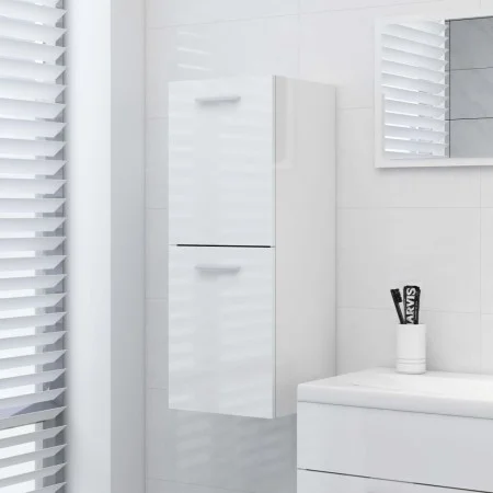 Badezimmerschrank aus glänzend weißem Sperrholz, 30 x 30 x 80 cm von vidaXL, Badezimmermöbel - Ref: Foro24-804994, Preis: 53,...