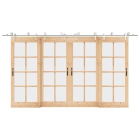 Kit de herrajes para puerta corredera 400 cm acero plateado de , Artículos para puertas - Ref: Foro24-3295774, Precio: 455,11...