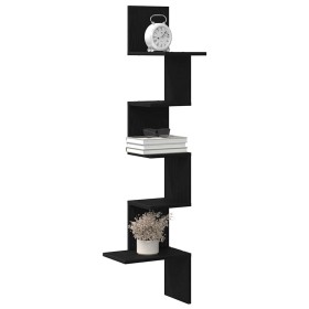 Estante de esquina de pared contrachapado negro 32x32x127,5 cm by , Shelves and shelves - Ref: Foro24-860518, Price: 38,67 €,...