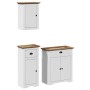 Juego muebles baño BODO 3pzas madera maciza pino blanco marrón by , Bathroom furniture - Ref: Foro24-3307648, Price: 242,29 €...
