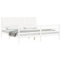 Weißer Massivholzbettrahmen mit Kopfteil 200x200 cm von vidaXL, Betten und Lattenroste - Ref: Foro24-3194787, Preis: 192,40 €...