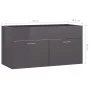 Waschbeckenschrank aus glänzend grauem Sperrholz, 90 x 38,5 x 46 cm von vidaXL, Badezimmermöbel - Ref: Foro24-804673, Preis: ...