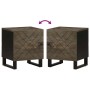 Mesitas de noche 2 uds madera maciza de mango negro 40x33x46 cm by , Nightstands - Ref: Foro24-4017681, Price: 107,84 €, Disc...