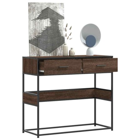 Mesa consola madera de ingeniería marrón roble 90x35x80 cm von , Seitentische - Ref: Foro24-849178, Preis: 73,54 €, Rabatt: %