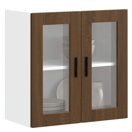 Armario de pared para cocina puerta cristal Porto roble marrón von , Küchenschränke - Ref: Foro24-854154, Preis: 68,03 €, Rab...