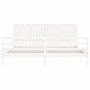 White solid wood bed frame with headboard 200x200 cm by vidaXL, Beds and slatted bases - Ref: Foro24-3194787, Price: 192,40 €...