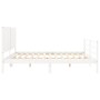Weißer Massivholzbettrahmen mit Kopfteil 200x200 cm von vidaXL, Betten und Lattenroste - Ref: Foro24-3194787, Preis: 192,40 €...