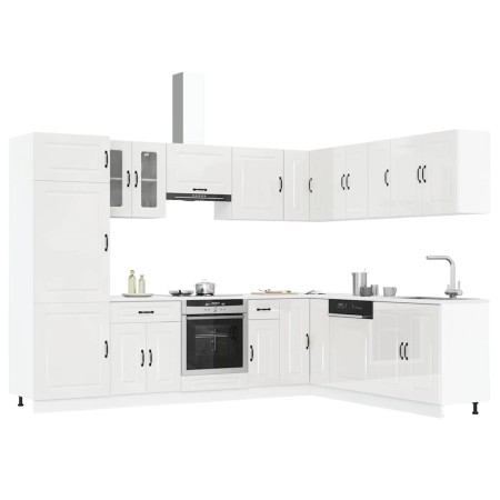 Mueble cocina Kalmar blanco brillo 14 pzas madera contrachapada von , Küchenschränke - Ref: Foro24-3314973, Preis: 1,00 €, Ra...