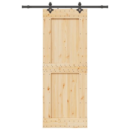Puerta corredera con herrajes madera maciza de pino 85x210 cm de , Puertas - Ref: Foro24-3332726, Precio: 196,72 €, Descuento: %