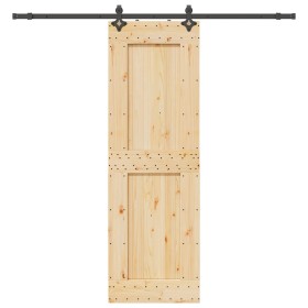 Puerta corredera con herrajes madera maciza de pino 70x210 cm by , Doors - Ref: Foro24-3332730, Price: 183,50 €, Discount: %