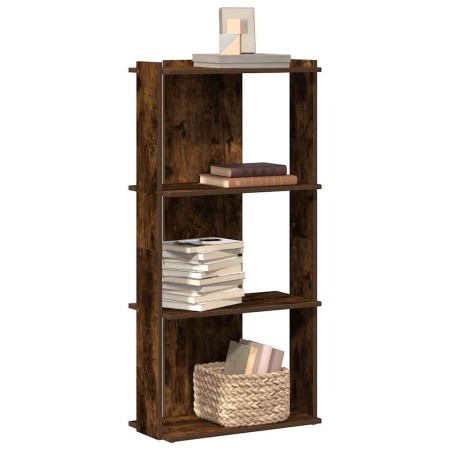 Librería 3 estantes madera ingeniería roble ahumado 60x30x120cm de , Librerías y estanterías - Ref: Foro24-860269, Precio: 62...