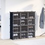 Estantería de cubos con 12 compartimentos y puertas PP negro by , Shoe racks and shoe organizers - Ref: Foro24-4019580, Price...