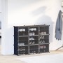 Estantería de cubos con 9 compartimentos y puertas PP negro by , Shoe racks and shoe organizers - Ref: Foro24-4019577, Price:...