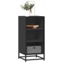 Aparador de madera de ingeniería y metal negro 35,5x35x76 cm by , Sideboards - Ref: Foro24-848949, Price: 53,70 €, Discount: %