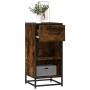 Aparador madera ingeniería y metal roble ahumado 35,5x35x76 cm de , Aparadores - Ref: Foro24-848956, Precio: 56,62 €