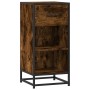 Aparador madera ingeniería y metal roble ahumado 35,5x35x76 cm by , Sideboards - Ref: Foro24-848956, Price: 56,70 €, Discount: %
