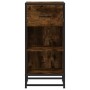 Aparador madera ingeniería y metal roble ahumado 35,5x35x76 cm by , Sideboards - Ref: Foro24-848956, Price: 56,70 €, Discount: %