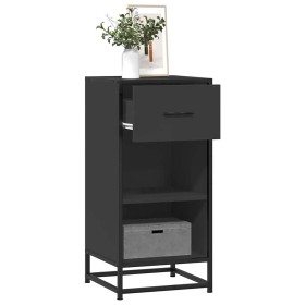 Aparador de madera de ingeniería y metal negro 35,5x35x76 cm de , Aparadores - Ref: Foro24-848954, Precio: 57,54 €, Descuento: %