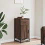 Aparador madera ingeniería y metal marrón roble 35,5x35x76 cm by , Sideboards - Ref: Foro24-848963, Price: 63,73 €, Discount: %
