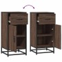 Aparador madera ingeniería y metal marrón roble 35,5x35x76 cm by , Sideboards - Ref: Foro24-848963, Price: 63,73 €, Discount: %
