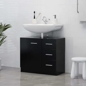 Black plywood sink cabinet 63x30x54 cm by vidaXL, Bathroom furniture - Ref: Foro24-804185, Price: 68,82 €, Discount: %